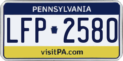 PA license plate LFP2580
