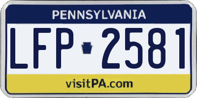 PA license plate LFP2581