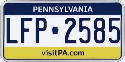 PA license plate LFP2585