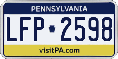 PA license plate LFP2598