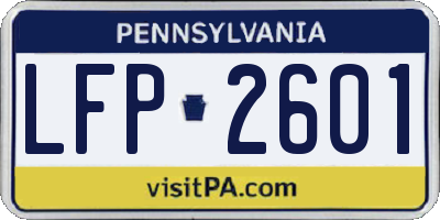 PA license plate LFP2601