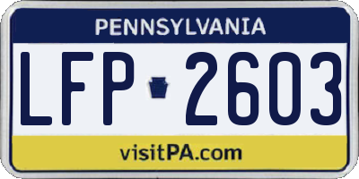 PA license plate LFP2603