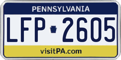 PA license plate LFP2605