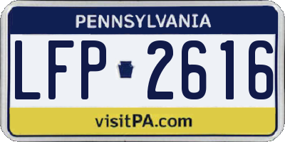 PA license plate LFP2616