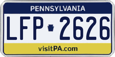 PA license plate LFP2626