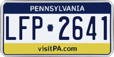 PA license plate LFP2641