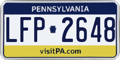PA license plate LFP2648