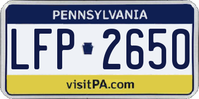 PA license plate LFP2650