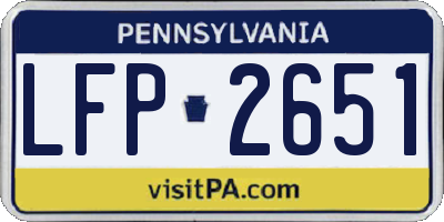 PA license plate LFP2651