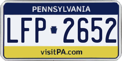 PA license plate LFP2652