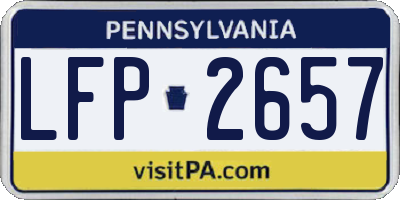 PA license plate LFP2657