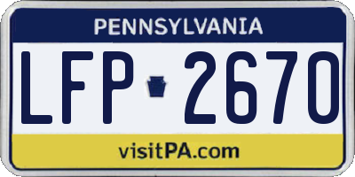 PA license plate LFP2670