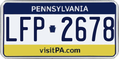 PA license plate LFP2678