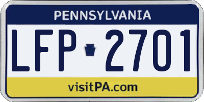 PA license plate LFP2701