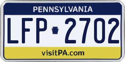 PA license plate LFP2702