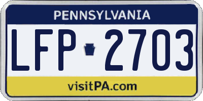 PA license plate LFP2703