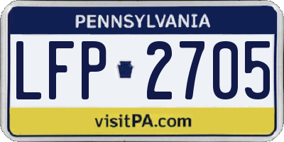 PA license plate LFP2705