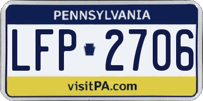 PA license plate LFP2706