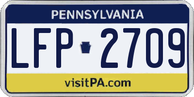 PA license plate LFP2709