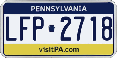 PA license plate LFP2718