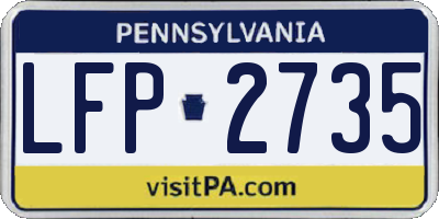 PA license plate LFP2735