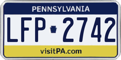 PA license plate LFP2742