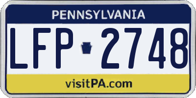 PA license plate LFP2748