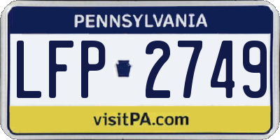 PA license plate LFP2749