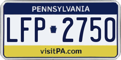 PA license plate LFP2750