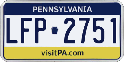 PA license plate LFP2751