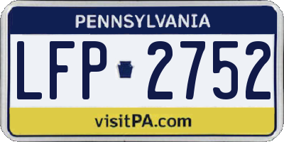 PA license plate LFP2752
