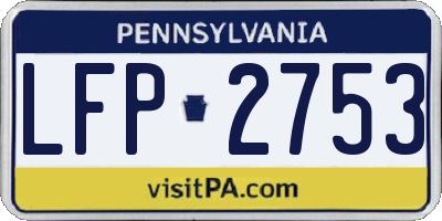 PA license plate LFP2753
