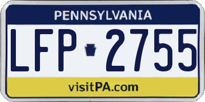 PA license plate LFP2755