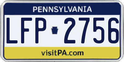 PA license plate LFP2756