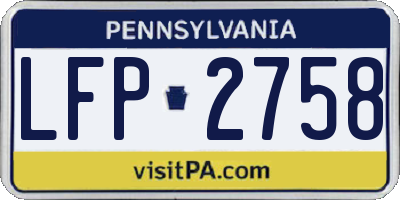 PA license plate LFP2758