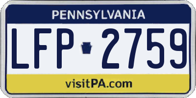 PA license plate LFP2759