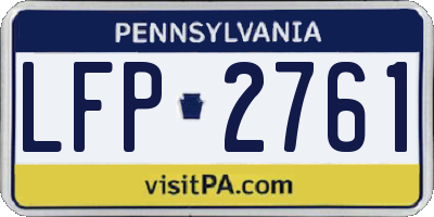 PA license plate LFP2761