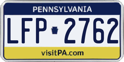 PA license plate LFP2762