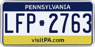 PA license plate LFP2763