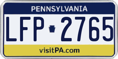 PA license plate LFP2765