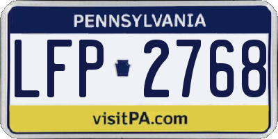 PA license plate LFP2768