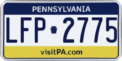 PA license plate LFP2775