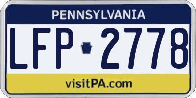 PA license plate LFP2778