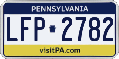 PA license plate LFP2782