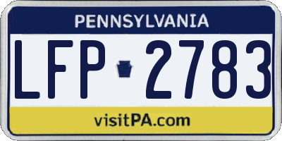 PA license plate LFP2783