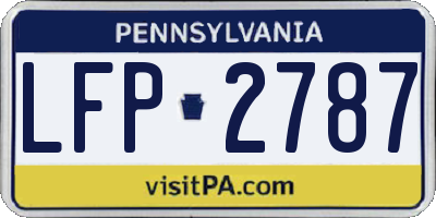 PA license plate LFP2787