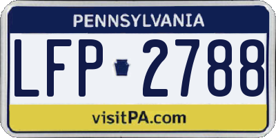 PA license plate LFP2788