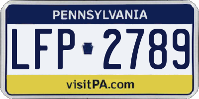 PA license plate LFP2789