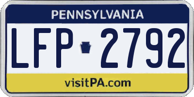 PA license plate LFP2792