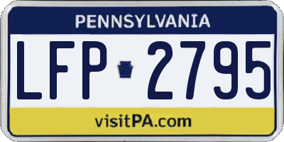 PA license plate LFP2795